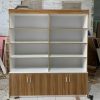 Tủ trưng bày MDF 2m x 2m vẫn gỗ phối trắng