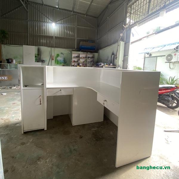 Quầy lễ tân chữ L 1m6 x 1m5 cũ - Ảnh 3