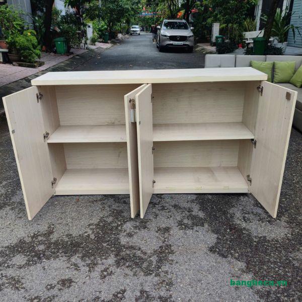 Tủ hồ sơ thấp cũ 4 cánh 1m6 mới 90% - Ảnh 2