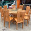 Thanh lý Bộ bàn ăn tròn 8 ghế gỗ sồi