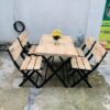 Thanh lý Bộ bàn ghế xếp mặt gỗ 80cmx60cm