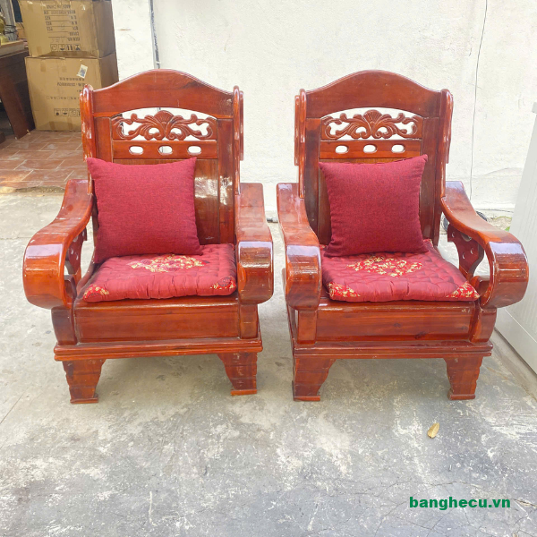 Ghế salon gỗ, sofa đơn gỗ tự nhiên thanh lý