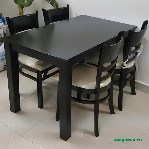 Bộ bàn ăn cabin 4 ghế gỗ tự nhiên cao cấp