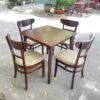 Thanh lý bộ bàn ghế cafe mặt trăng màu nâu 95%