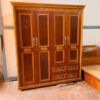 Tủ quần áo 4 cánh 1m8 x 2m gỗ phủ xoan đào mới 99%