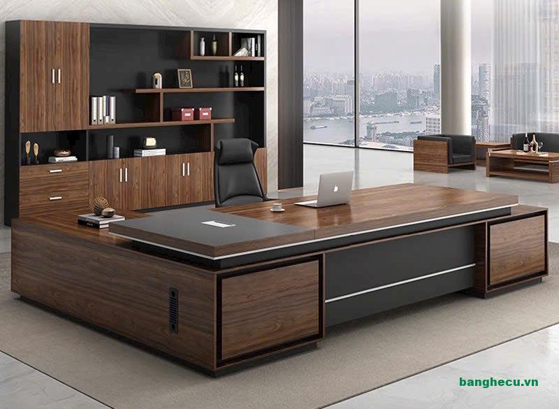 Combo bàn làm việc kèm kệ tủ của giám đốc