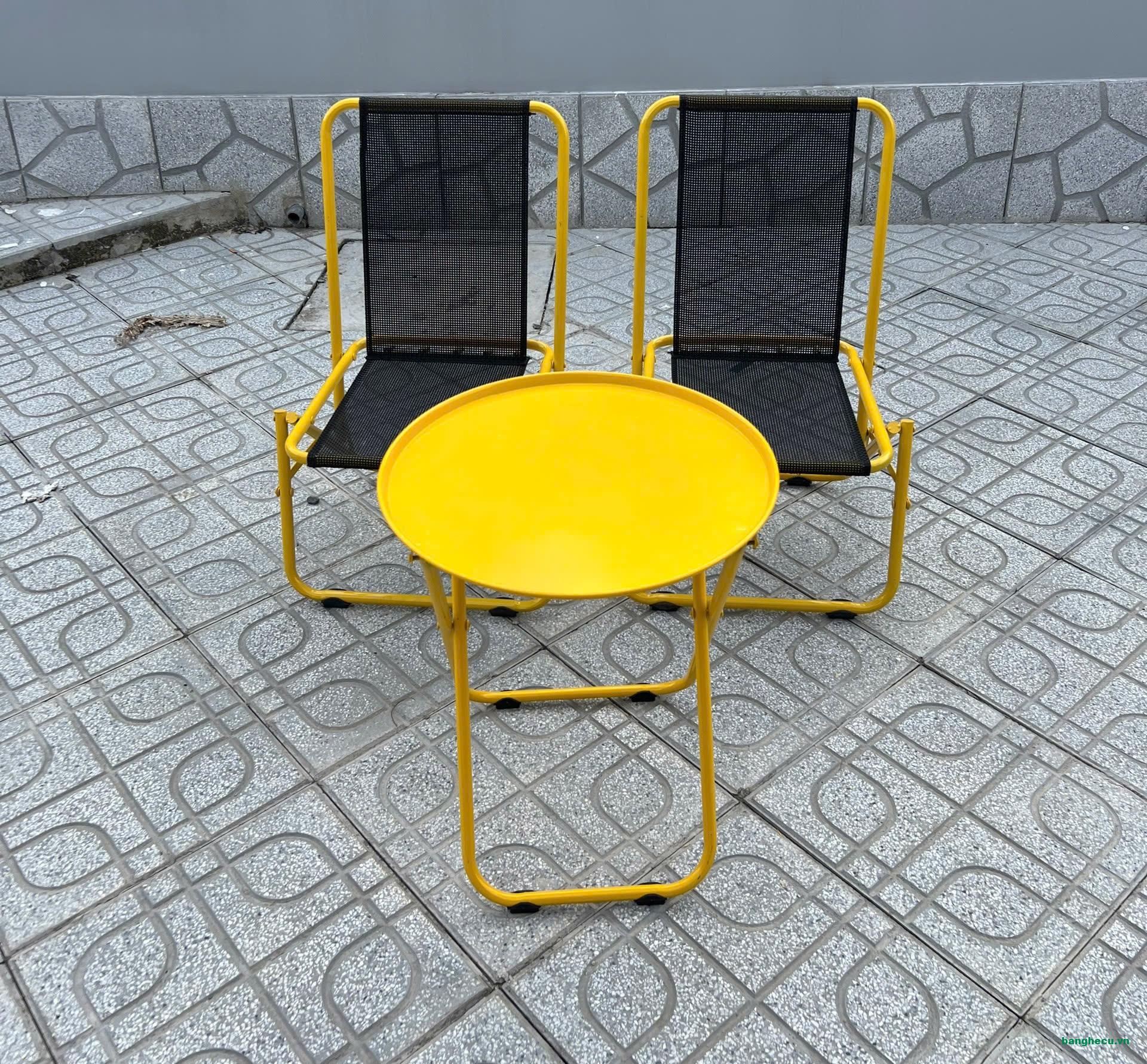 Ghế xếp sắt cafe lưng thấp tồn kho