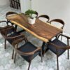Bộ bàn ghế cafe gỗ me tây tự nhiên màu nâu