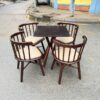 Thanh lý Ghế cafe gỗ 9 nan mặt nệm cao cấp