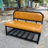 Ghế băng sofa cafe nệm bọc da khung sắt mới