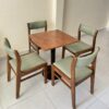 Ghế cafe gỗ Bella nệm bọc da màu xanh cao cấp