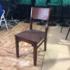 Ghế ăn có tựa gỗ nguyên khối màu nâu mới 99%