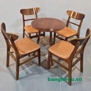 Alternative view of Thanh lý Bộ bàn 4 ghế cafe mango mặt nệm màu nâu