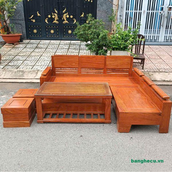 Thanh lý bộ salon gỗ gõ đỏ kiểu Nhật chữ L giá rẻ