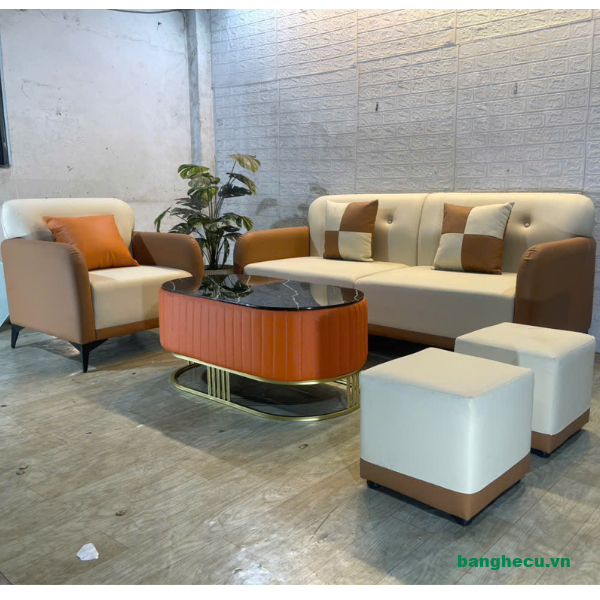 Thanh lý Bộ sofa phòng khách hiện đại bọc da bền bỉ - Ảnh 4