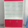 Tủ trưng bày trắng đỏ ngăn kính lùa giá rẻ