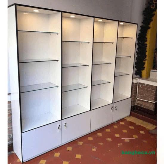 Thanh lý tủ trưng bày mỹ phẩm 2m x 2m có đèn