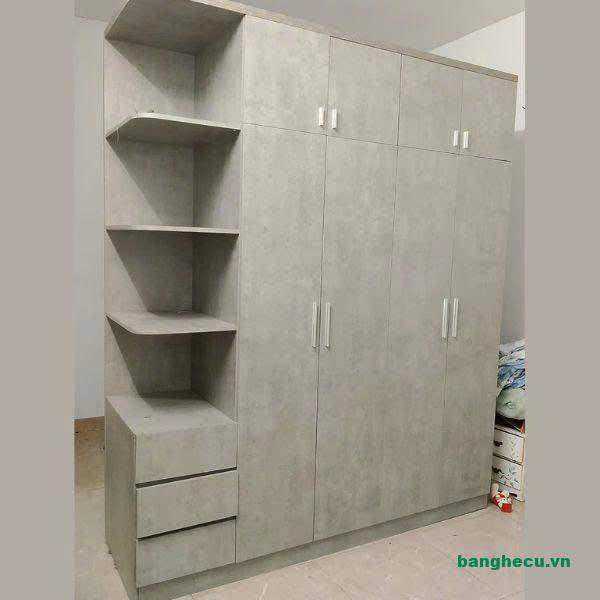 Tủ quần áo kịch trần liền kệ gỗ công nghiệp chống ẩm