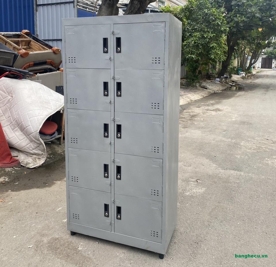 Tủ locker 10 ngăn, tủ hồ sơ văn phòng sắt sơn tĩnh điện