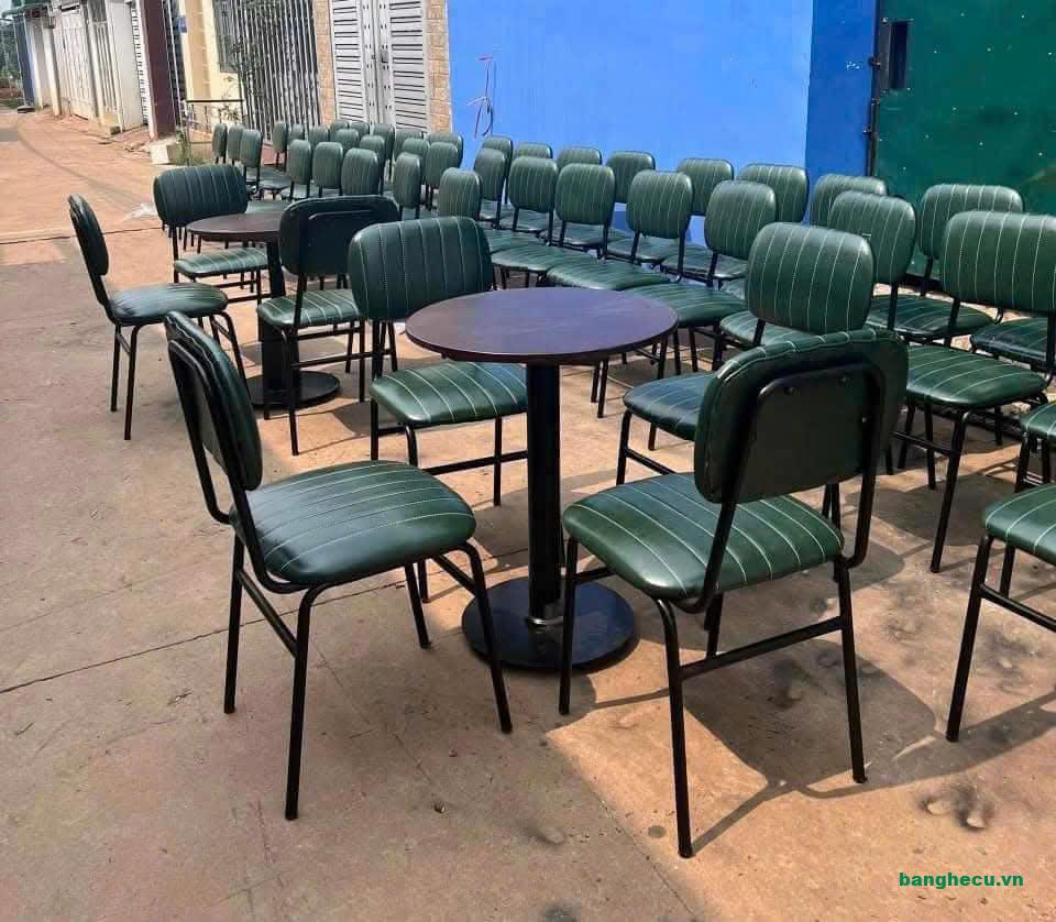 Bộ bàn ghế cafe Lotte mặt nệm bọc da (2 màu) - Ảnh 2