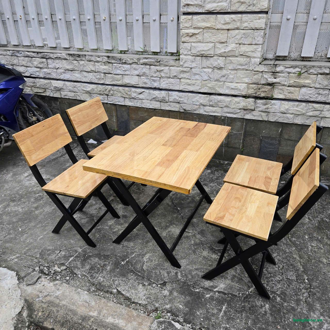 Bộ bàn ghế xếp chân sắt quán ăn - Ảnh 3