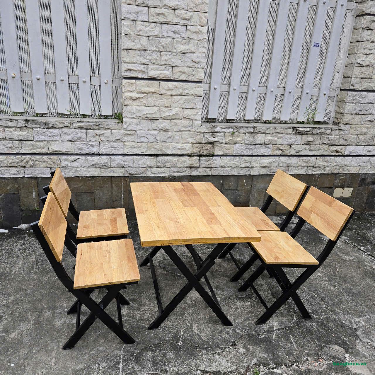 Bộ bàn ghế xếp chân sắt quán ăn - Ảnh 4