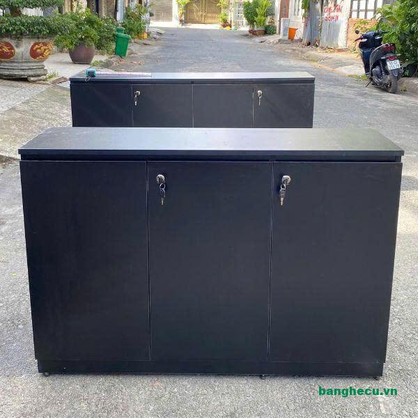 Tủ hồ sơ 3 cánh cũ kiểu thấp gỗ công nghiệp