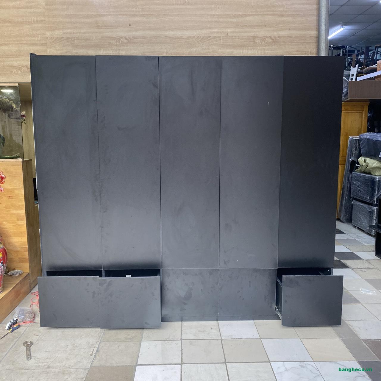 Tủ quần áo 4 cánh 2m3x2m1 màu đen hiện đại