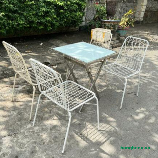 Bộ bàn ghế sắt cafe sân vườn (2 màu) - Ảnh 3