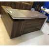 Bàn giám đốc chữ L gỗ MDF chống ẩm màu nâu