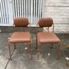 Ghế ăn, ghế cafe bọc da PU màu nâu khung sắt