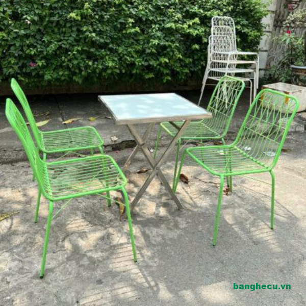 Bộ bàn ghế sắt cafe sân vườn (2 màu)