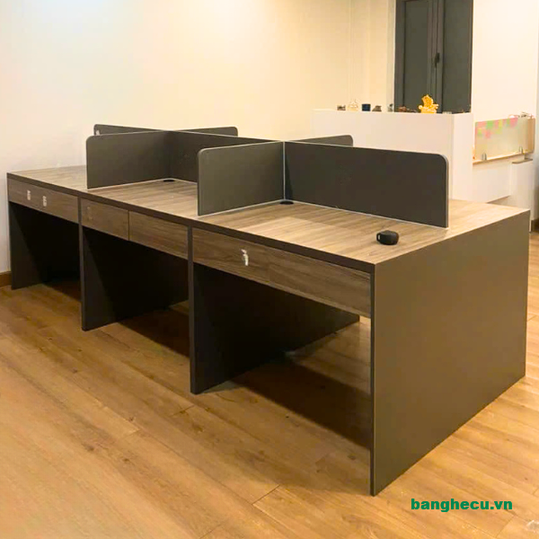 Cụm bàn làm việc văn phòng 6 chỗ gỗ MDF