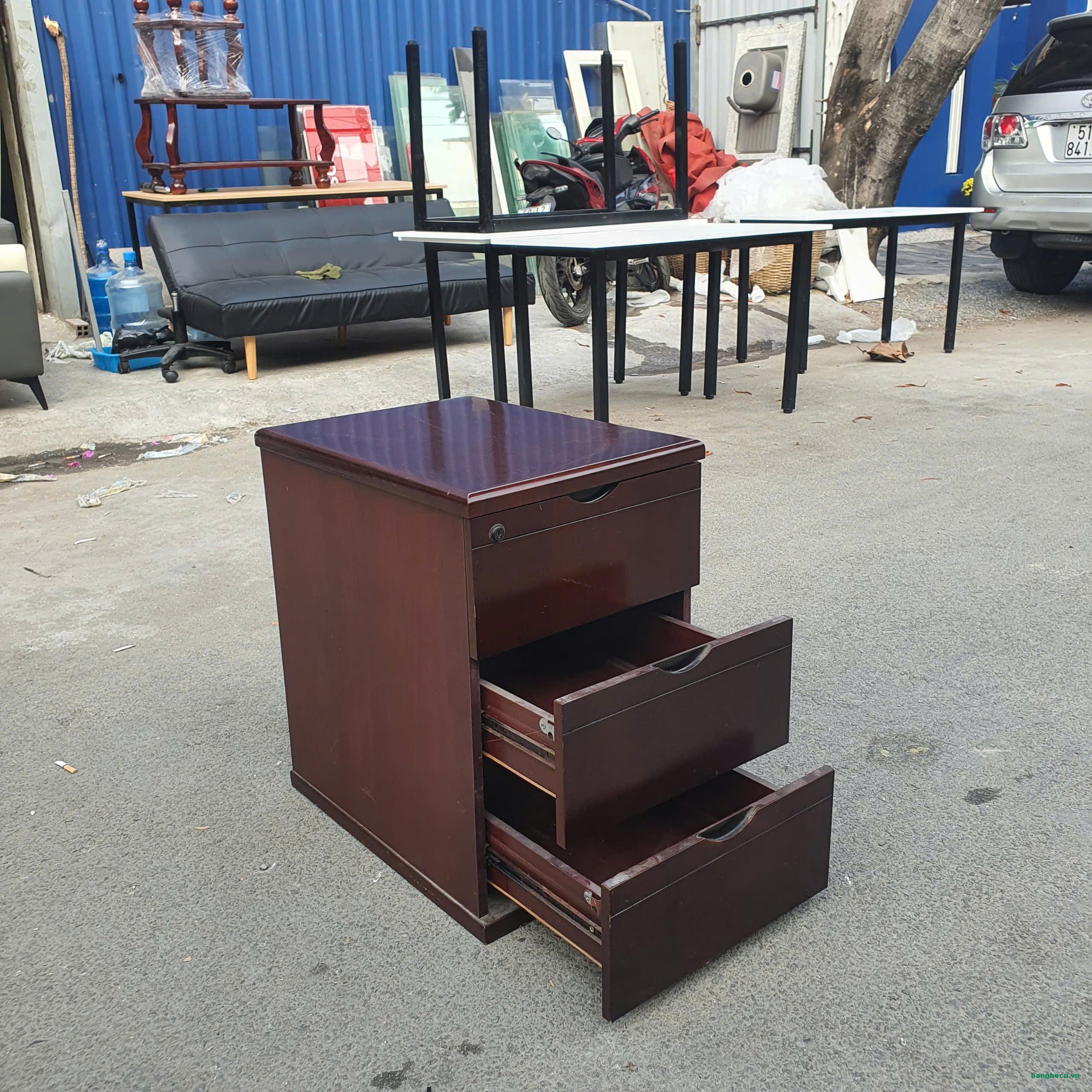 Tủ cabin giám đốc 3 ngăn màu nâu mới 95% (2 mẫu) - Ảnh 3