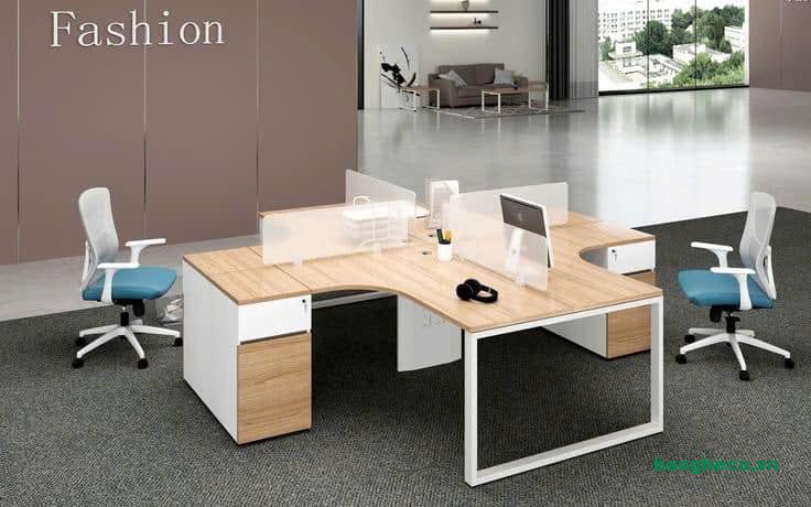 Cụm bàn làm việc cho 4 người hiện đại kèm ghế ngồi - Ảnh 2
