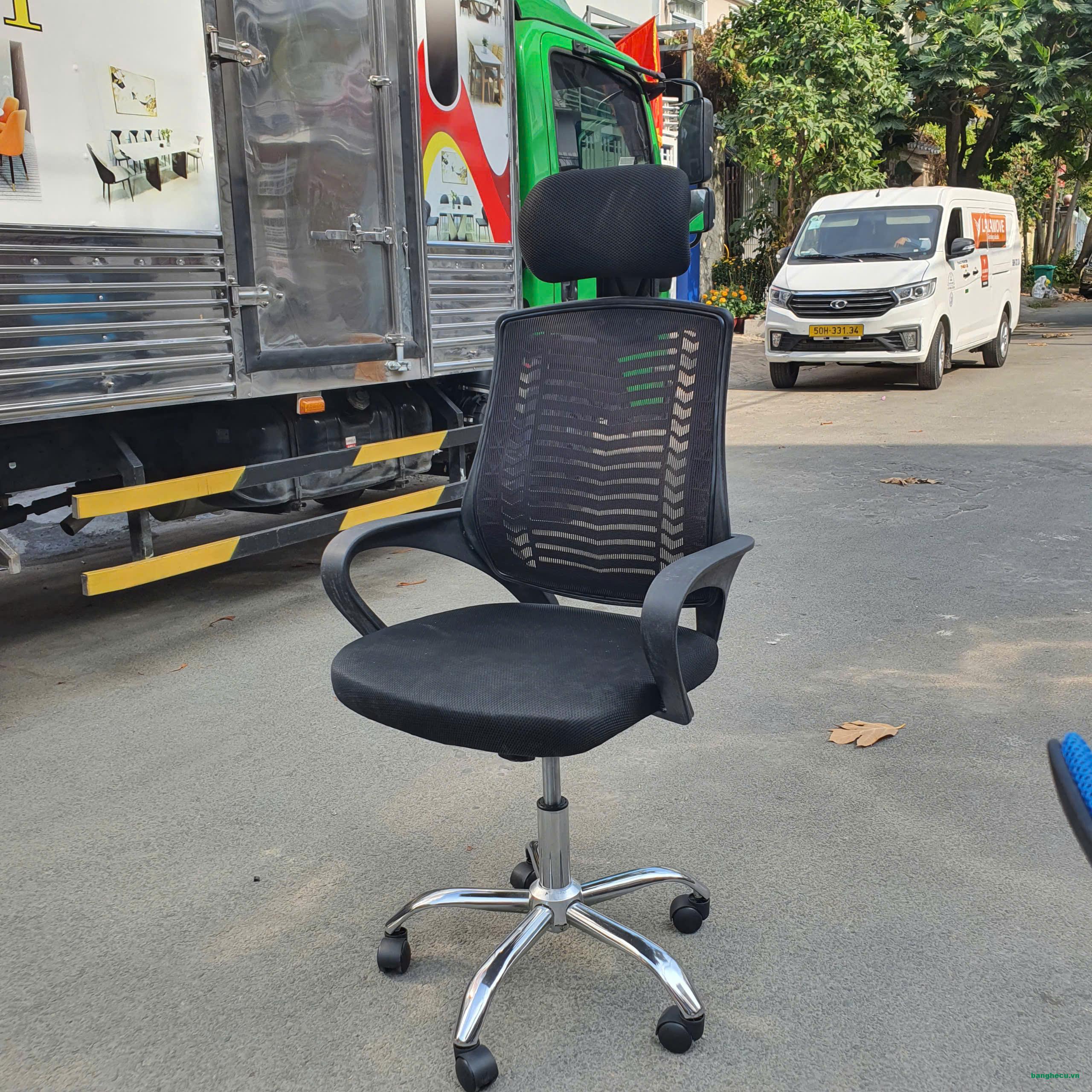 Thanh lý Ghế xoay lưng lưới có tựa đầu chân inox cao cấp - Ảnh 3