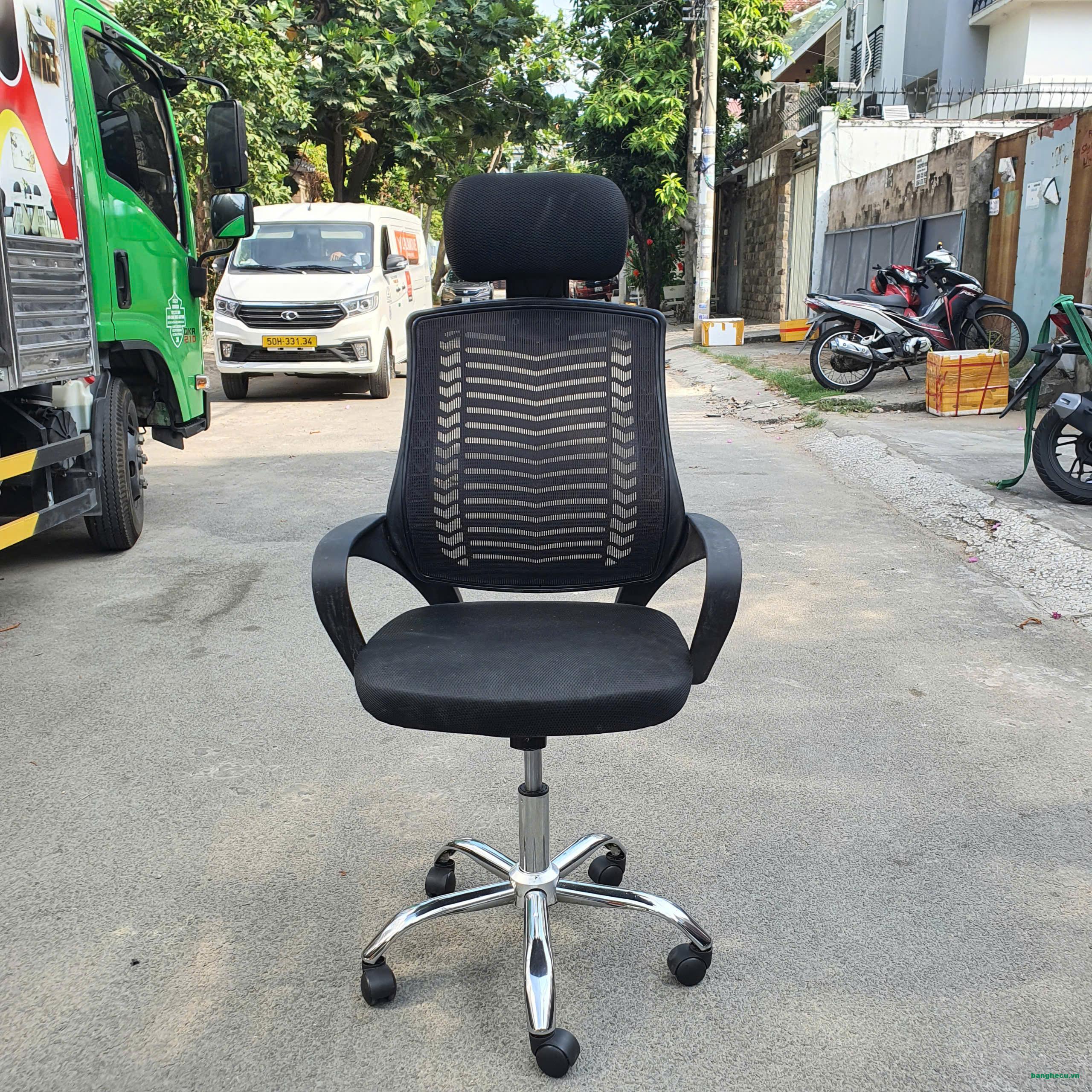 Thanh lý Ghế xoay lưng lưới có tựa đầu chân inox cao cấp - Ảnh 2