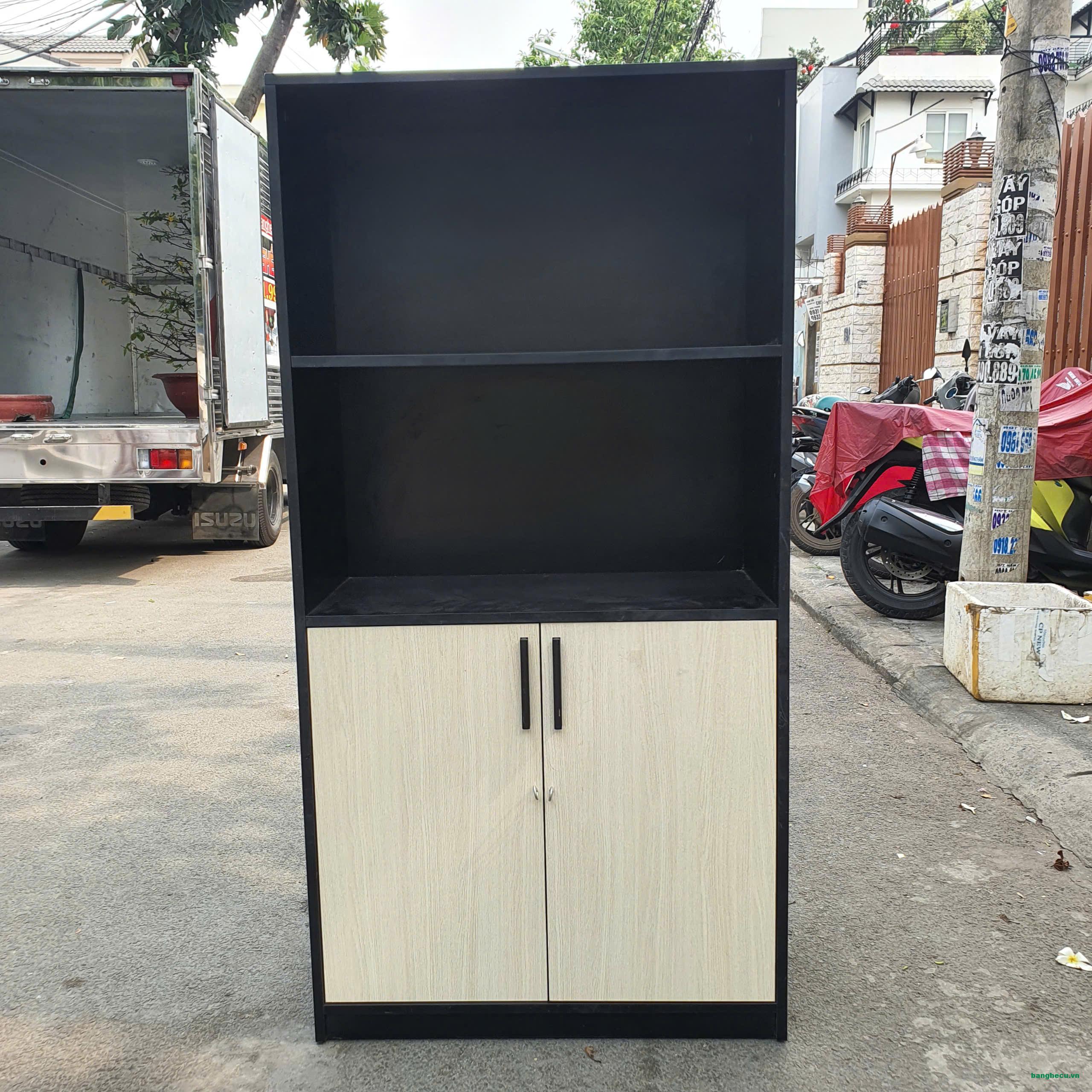 Tủ kệ hồ sơ, tài liệu gỗ MDF màu nâu 80cmx1m6