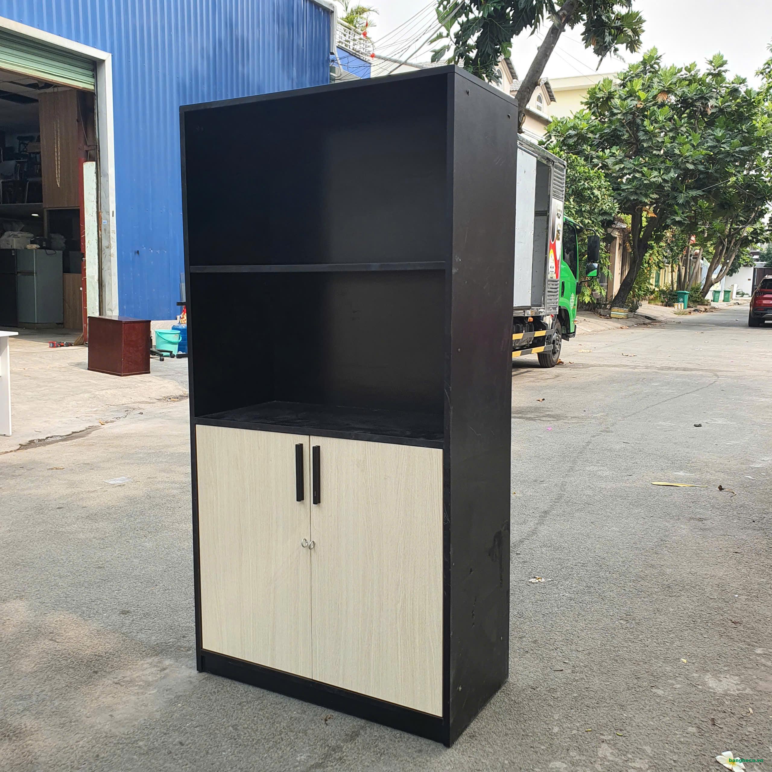 Tủ kệ hồ sơ, tài liệu gỗ MDF màu nâu 80cmx1m6 - Ảnh 4