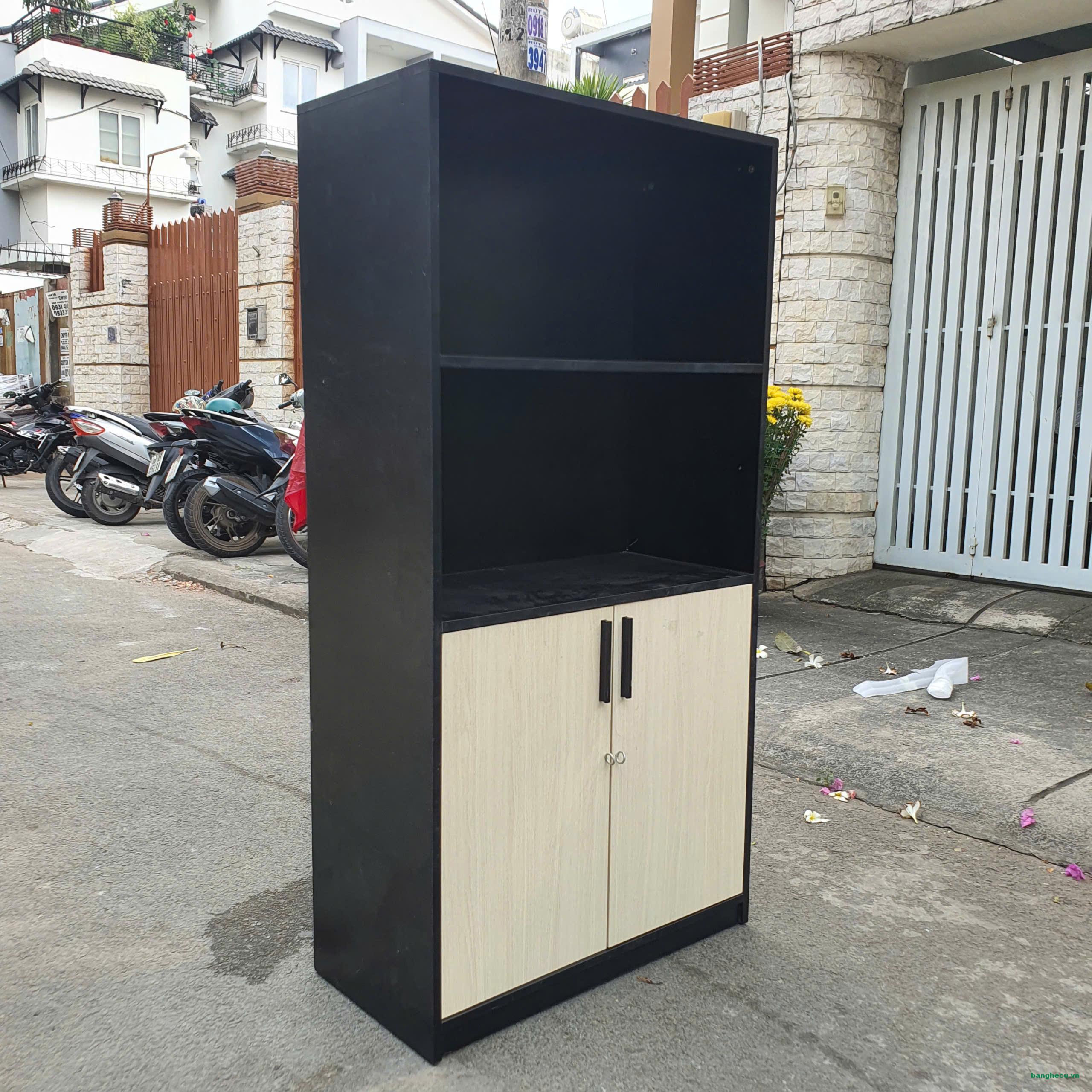 Tủ kệ hồ sơ, tài liệu gỗ MDF màu nâu 80cmx1m6 - Ảnh 3