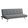 Ghế sofa bed bọc vải xám chân inox, sofa 2 chức năng