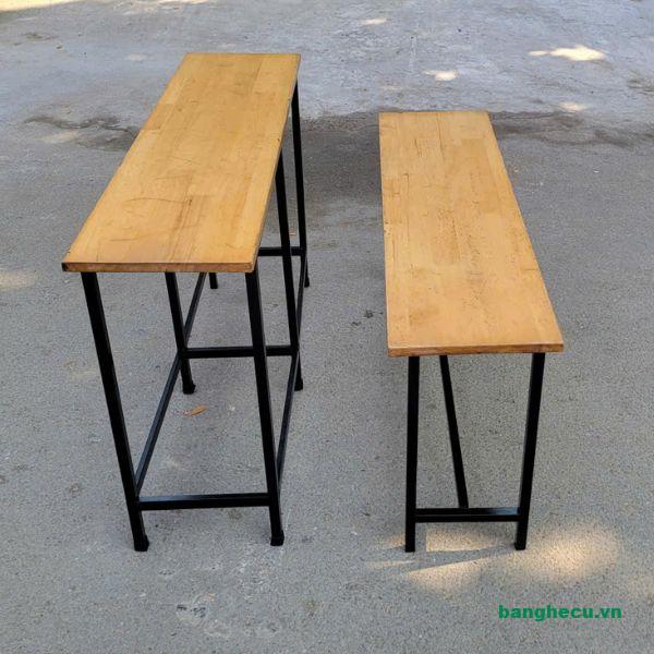 Bộ bàn ghế học sinh ngồi học mặt gỗ tự nhiên mới 90% - Ảnh 2