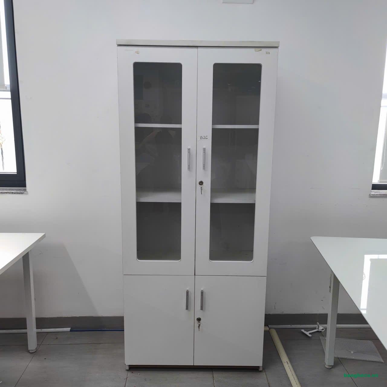 Tủ hồ sơ, tủ lưu trữ tài liệu 2 cánh cửa kính như mới