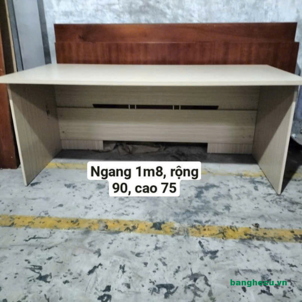 Bàn Giám đốc gỗ MDF 90cmx1m8 màu kem cũ đẹp - Ảnh 2