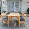 Bộ bàn ăn mango mặt kính 4 ghế gỗ tự nhiên cao cấp