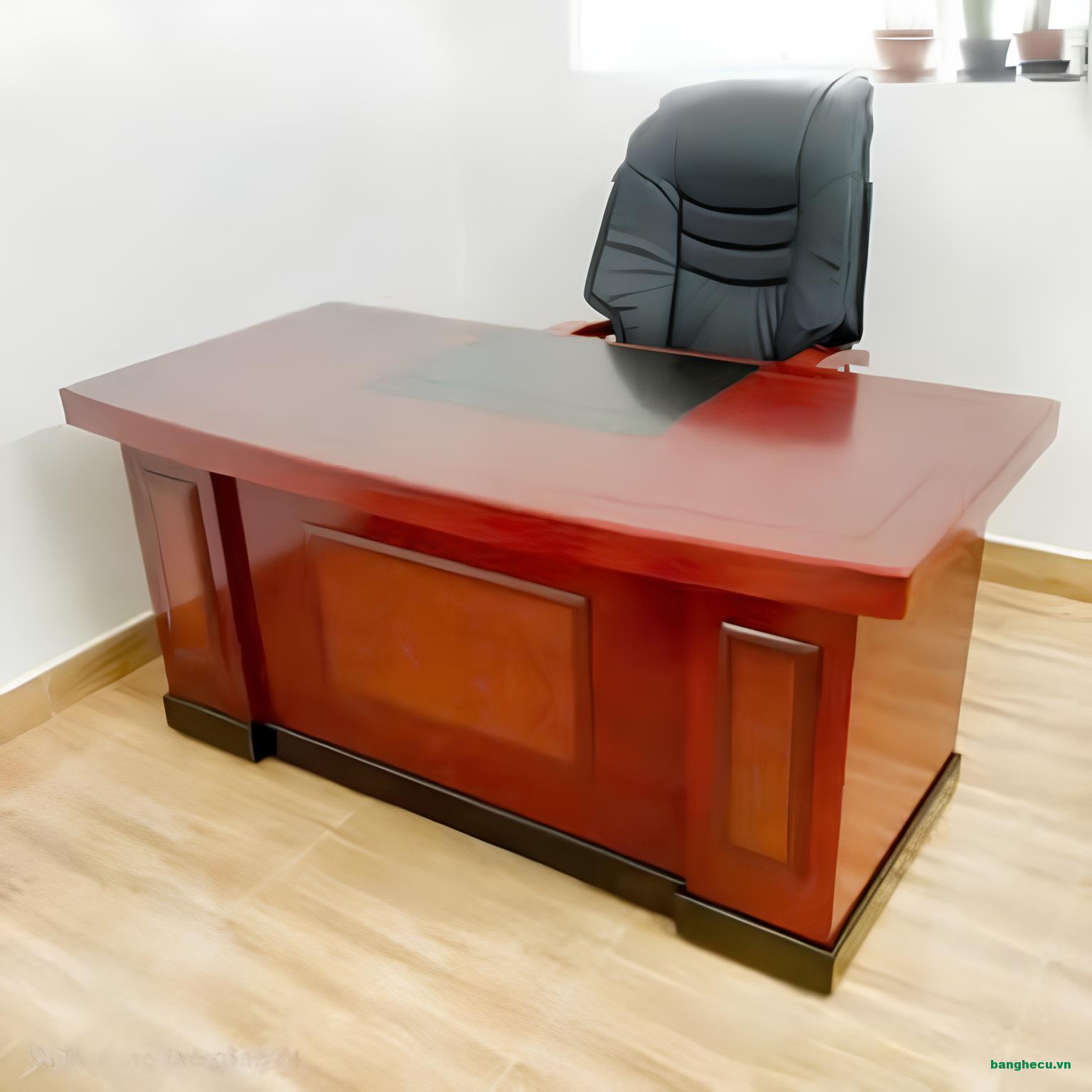 Bàn giám đốc gỗ MDF chống ẩm 1m6x80cm màu nâu