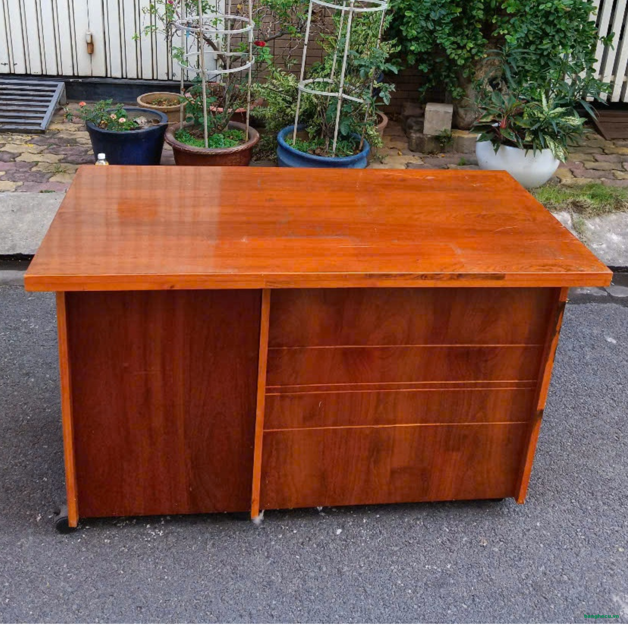 Bàn giám đốc gỗ xoan đào có hộc thanh lý
