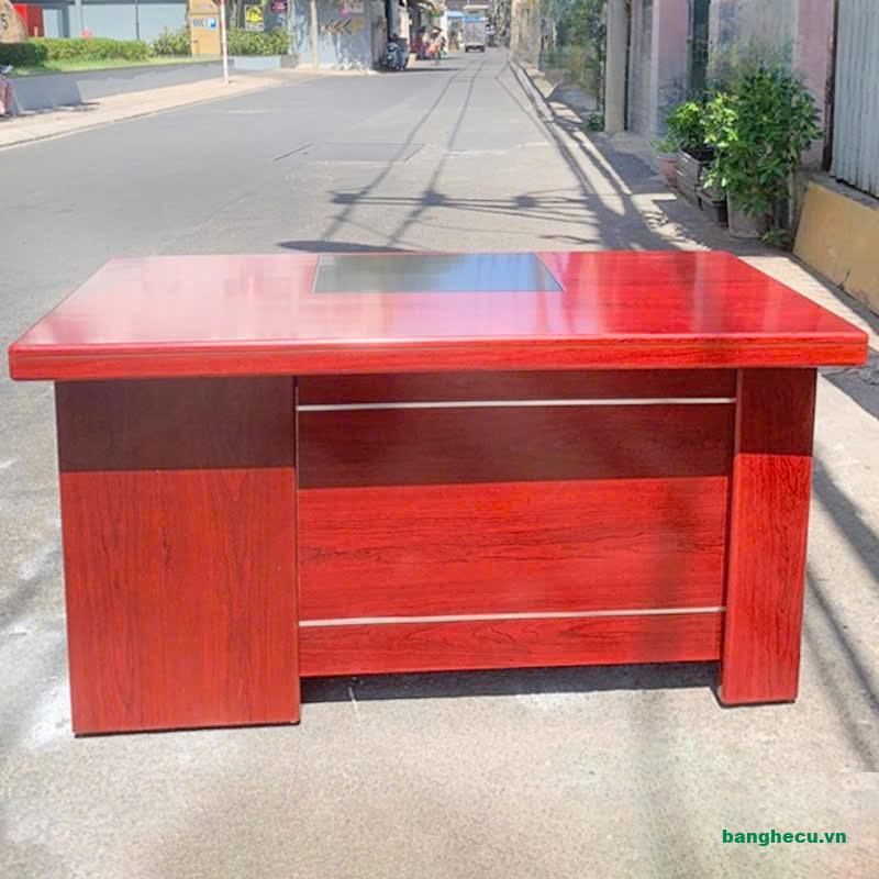 Bàn giám đốc gỗ MDF có hộc màu nâu cao cấp