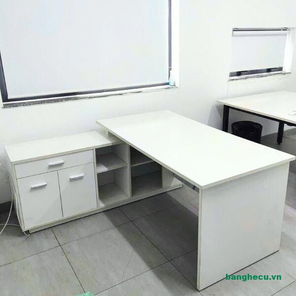 Bàn làm việc GIám đốc chữ L chân sắt 1m6x1m6 thanh lý - Ảnh 2