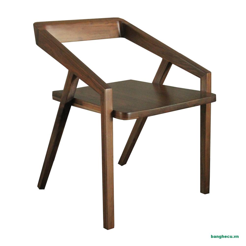 Ghế gỗ cafe Katana mặt nệm bọc da màu đen - Ảnh 6